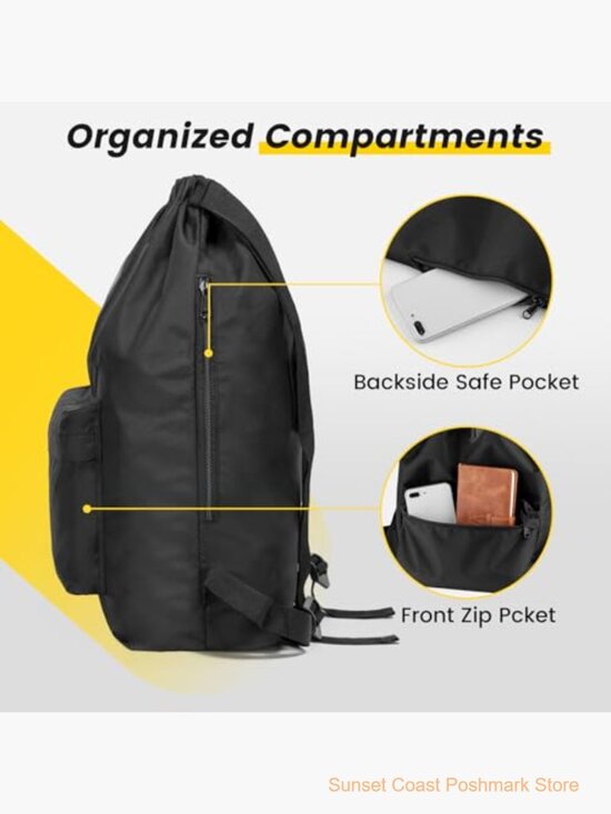 Water Resistant Nylon Drawstring Backpack Gym Sports Travel main image 7